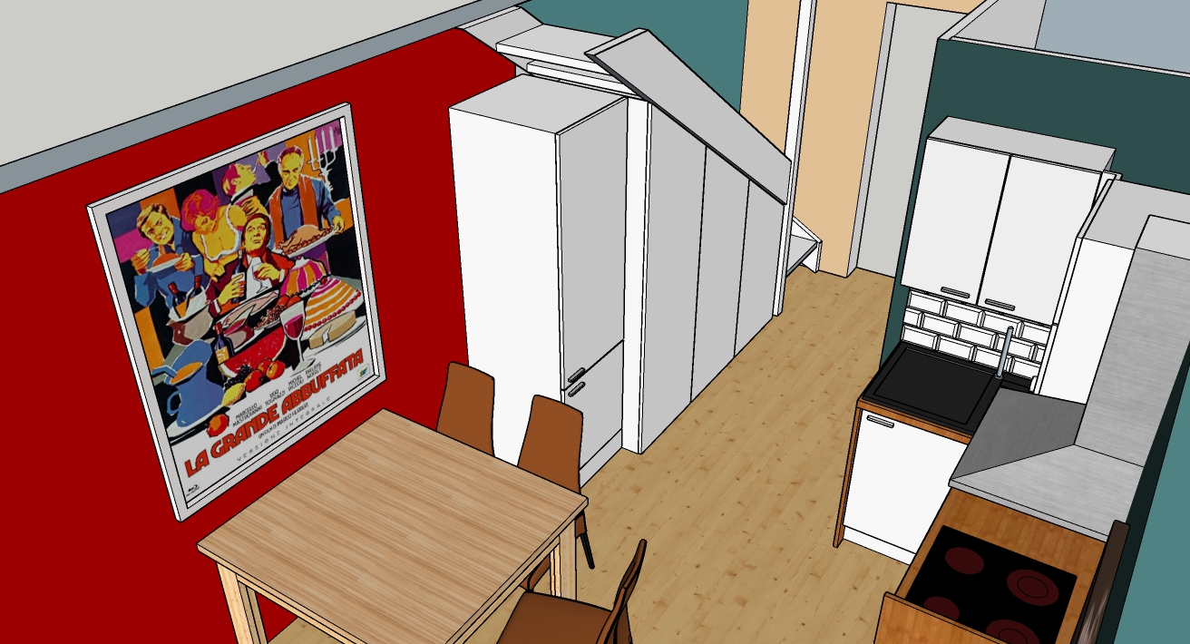 Projection 3D d'une rénovation d'appartement à Bagnères-de-Luchon, premier niveau